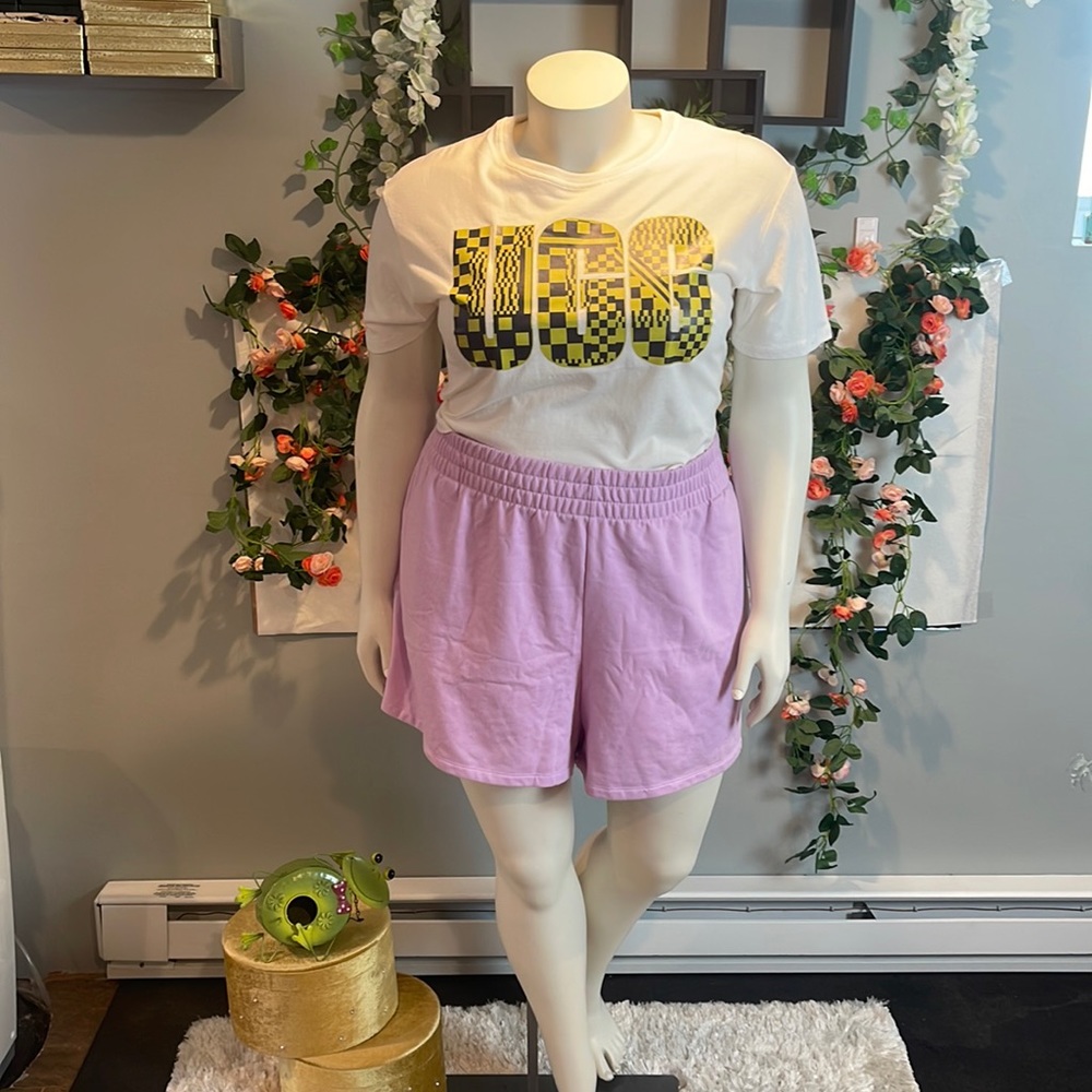 Women's Plus Size Lounge Shorts - Ava & Viv Pink size 3X